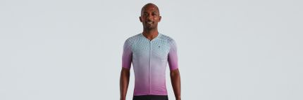 'Specialized Men's SL Bicycledelics Jersey Ice Papaya/Pro Blue