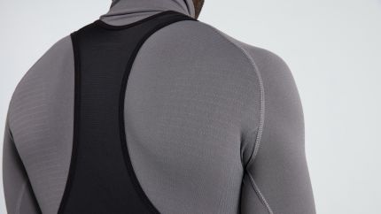 'Specialized Men's Seamless Roll Neck Long Sleeve Base Layer Grey