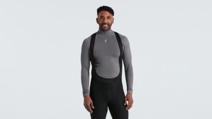 'Specialized Men's Seamless Roll Neck Long Sleeve Base Layer Grey