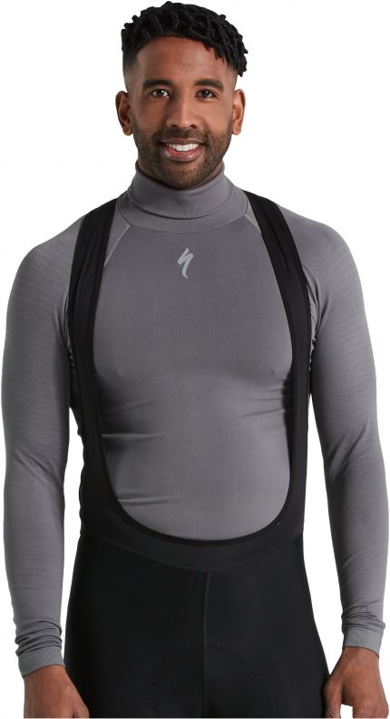 'Specialized Men's Seamless Roll Neck Long Sleeve Base Layer Grey