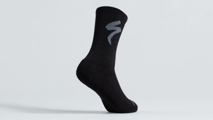 'Specialized Merino Midweight Tall Logo Socks Black