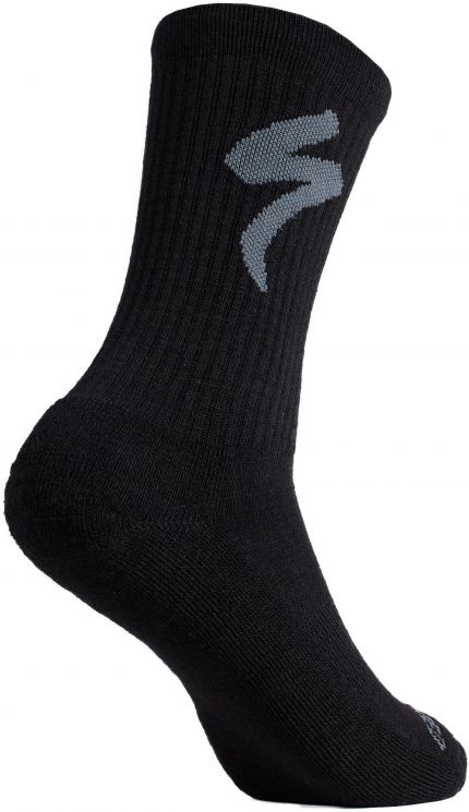 'Specialized Merino Midweight Tall Logo Socks Black