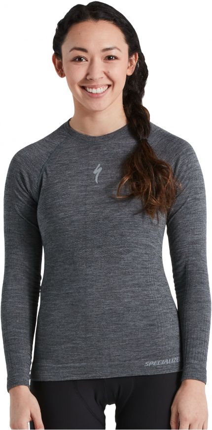 'Specialized Women's Merino Seamless Long Sleeve Base Layer Grey