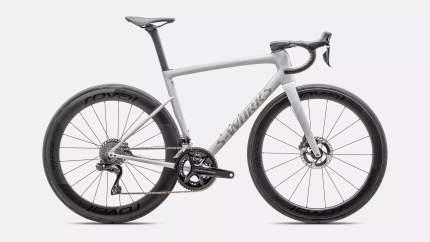 'Specialized S-Works Tarmac SL8 - Shimano Dura-Ace Di2  Gloss Dove Grey / Silver Dust Blurred Impasto / Black Pearl